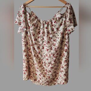 French Connection Small Women's Mini Dress/long Top Garden Girl Red Rose
